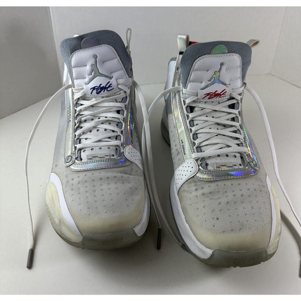 Air Jordan 34 Unite Sneakers Nike AR3240-101 Shoes White Iridescent Mens Size 14 - Picture 2 of 16